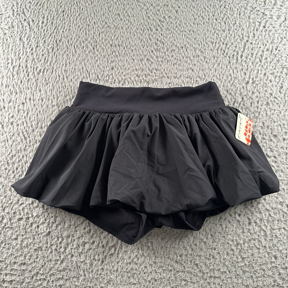 FP Movement Skort Womens XS Black Ruffle Layered Skirt Built In Shorts NWT